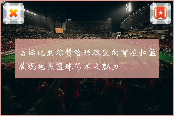 吉诺比利称赞哈珀双变向背运扣篮展现绝美篮球艺术之魅力